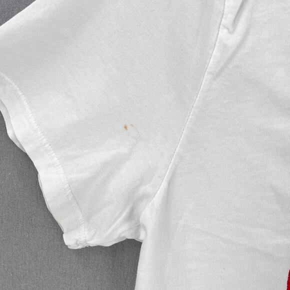 CALIFORNIAN VINTAGE Short Sleeve Crew Neck Tee Womes White Venice Rainbow Shirt - Picture 11 of 13